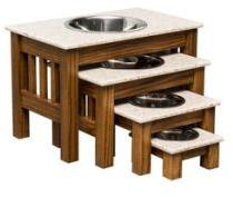 Stainless Steel Designer Triple Bowl Dog Diner