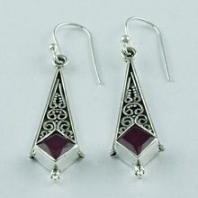 Dazzling Pink Ruby Stone Handmade Earring