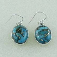 Oval Shape Handmade Turquoise Stone Earring