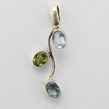 Peridot AND Blue Topaz Stone Pendant