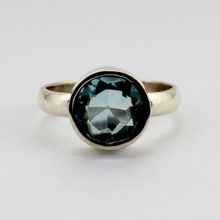 Sterling Silver Blue Topaz Gem Stone Ring Jewelry