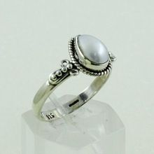 Sterling Silver Tiny Pearl Gem Stone Ring