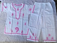 hand embroidery kids pajama set