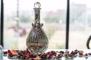 Antique Silver Coated Glass Bottle