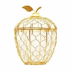 Golden Apple Cage Candle Holder