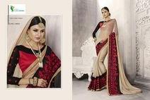 Bridal wear latest designs gerogette sarees with embroided lace border