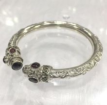 Garnet Gemstone Open Cuff