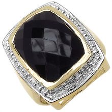 Genuine Black Onyx Gold Plated Ring