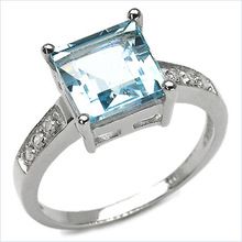 Genuine Blue Topaz silver ring