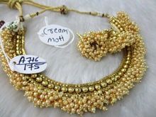 Gold plated pearl beaded necklace