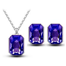 Hexagonal crystal jewelry set