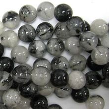 Rutile Black smoky quartz gemstone beads