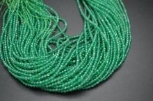 Small size 2mm faceted natural green onyx loose beads