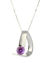 Amethyst arc pendant necklace