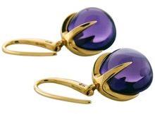Amethyst gold plated hook dangle earrings