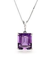 Amethyst silver brass pendant necklace