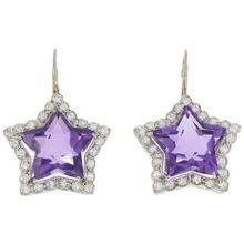Amethyst star shaped earrings