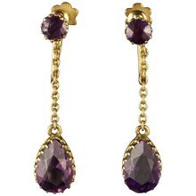 Antique amethyst gold earrings