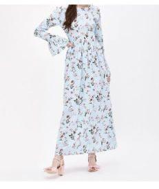 Floral long bell sleeve maxi dress