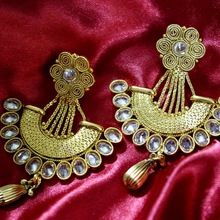 Gold plated kundan earrings