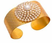 Golden Pacchi Work Pearl Hand Cuff