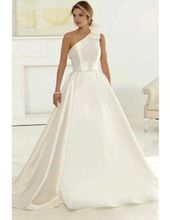 One shoulder elegance wedding gown