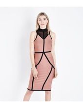 Pink mesh panel dress