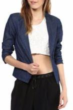 Womens Cotton One Button Blazer