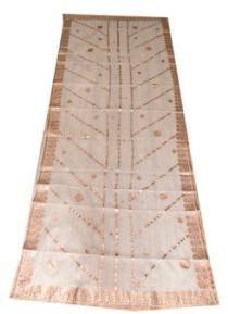 White Chanderi Printed Work Dupatta