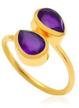 Amethyst Dabble Pear adjustable gemstone rings