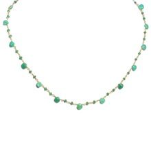 Chrysoprase gemstone bead chain necklaces