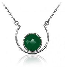 Green Onyx Faceted gemstone chain necklace