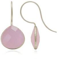 Handmade pink chalcedony gemstone earrings