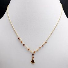 Huart and Hessonite Garnet Rosery Chain Necklaces