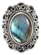 natural labradorite gemstone ring