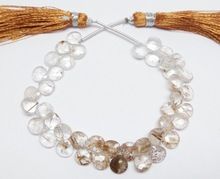 Rutilated Quartz faceted pear loose gemstone beads