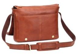 Leather briefcase messenger bag