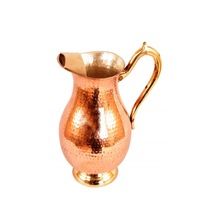 Copper Water Pitcher With Decorative Handle