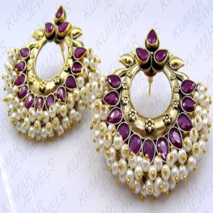 Handsome Polki Hoop Earrings