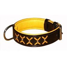 Braided leather dog collar