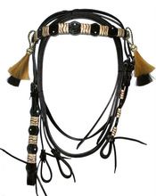 Designer Leather Headstall with Braiding