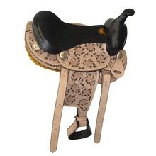 Western Saddle Hand-carved and painted