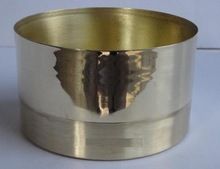 double tone solid brass candle holder