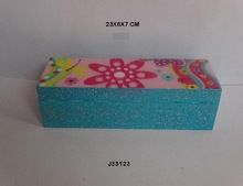 Flower design printed rectangular wooden box