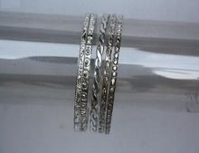 Silver Plated Brass Bangles with patterns