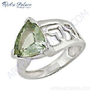 Green Amethyst Antique Shape Rings