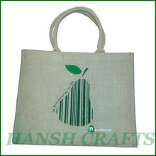 printed hessian shopping bag