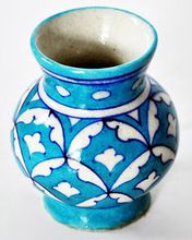 Handmade Blue Pottery Ceramic Flower Pot