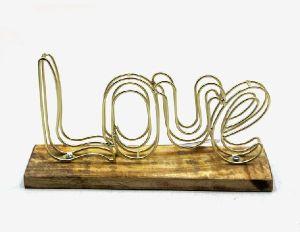 Brass Iron Wire Love text