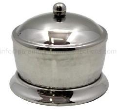 Brass Powder Pot With Lid Nickel Plated